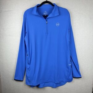 NWT Veil Spark Modest Women's L Blue Long Sleeve Pullover 1/2 Zip Performance